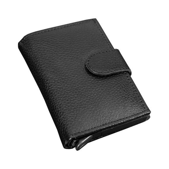 Automatic POP-UP, RFID Blocking Slim LEATHER ID Credit Card Holder - Picture 10 of 12
